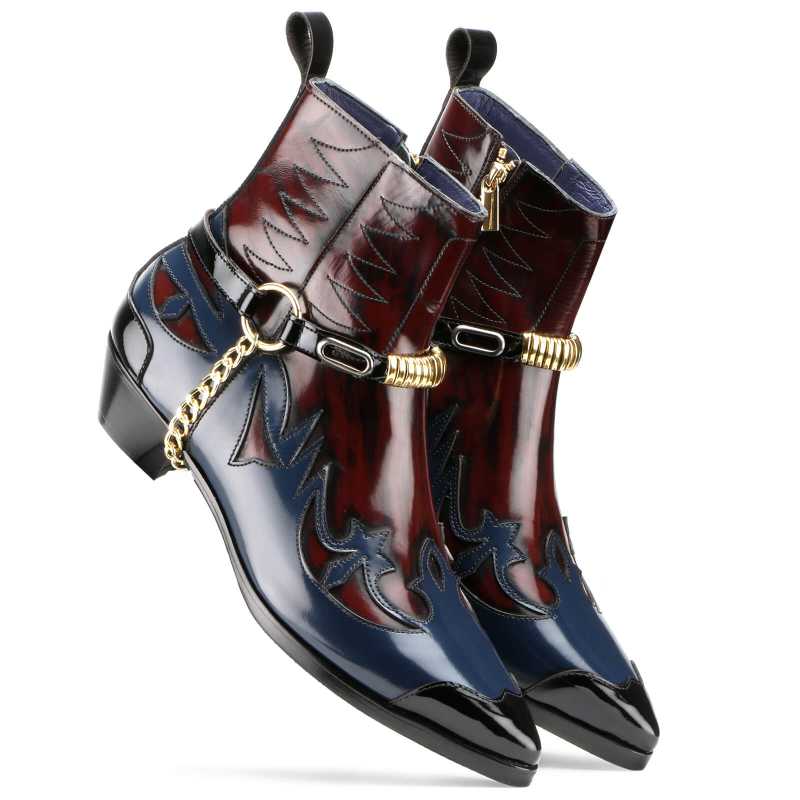 Santiago Cowboy Boots - Blue - Escaro Royale