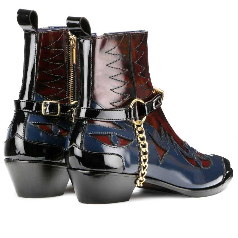 Santiago Cowboy Boots - Blue - Escaro Royale