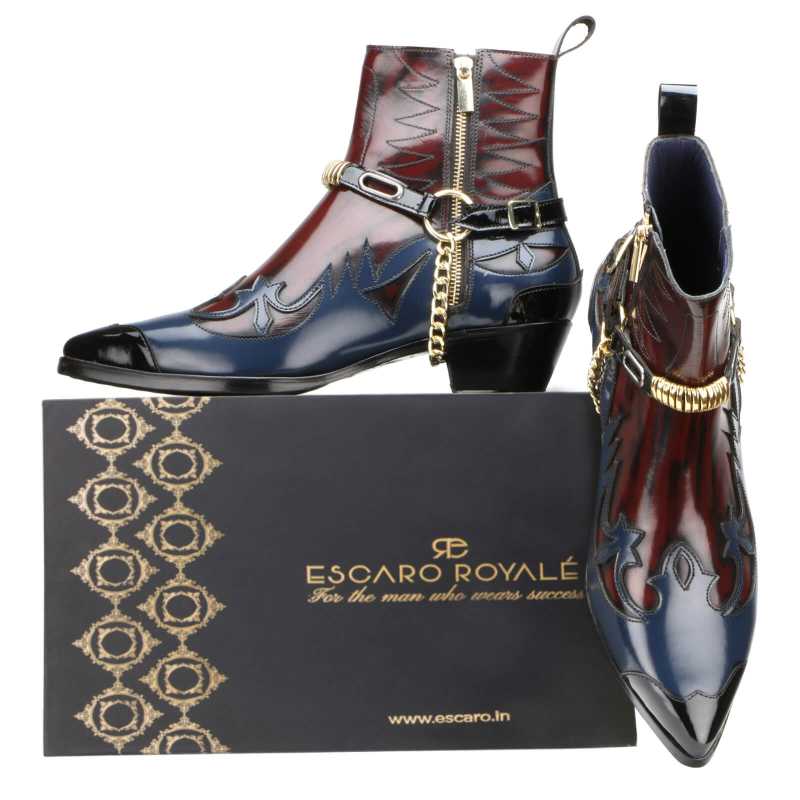 Santiago Cowboy Boots - Blue - Escaro Royale
