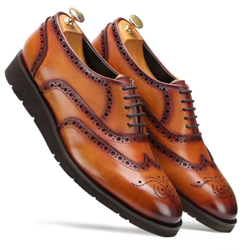 Romel Cognac Brogues - Escaro Royale