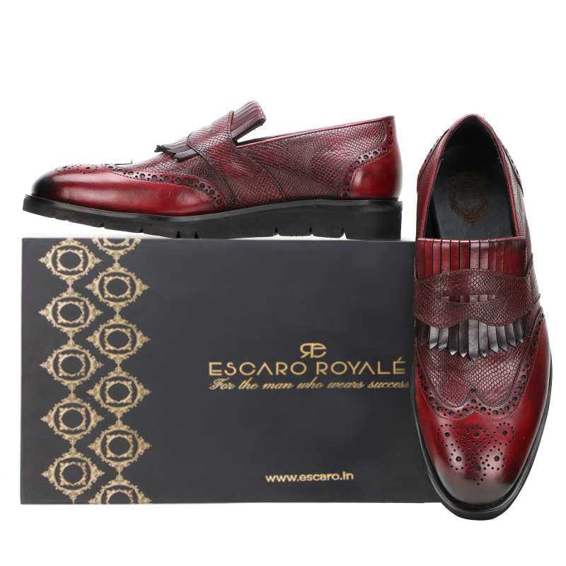 Rozera Wingtip Kiltie Slipons - Escaro Royale