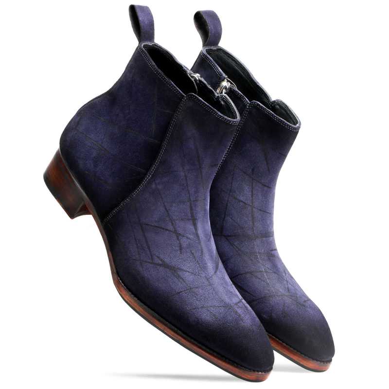 Carbine Blue Zipper Boots - Escaro Royale