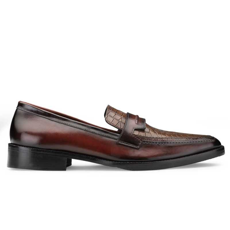 Iverson Tan Penny Loafers - Escaro Royale