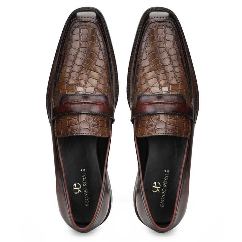 Iverson Tan Penny Loafers - Escaro Royale