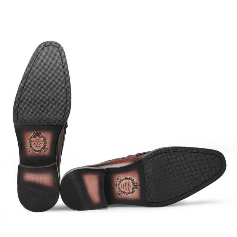 Iverson Tan Penny Loafers - Escaro Royale