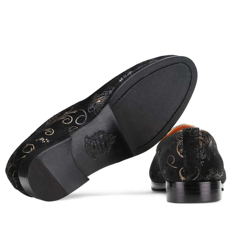 Wedlock Black-Gold Designer Loafers - Escaro Royale