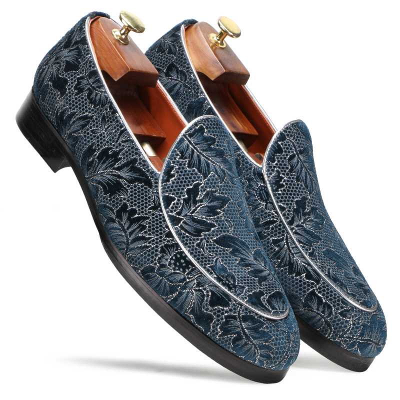 Wedlock Blue Designer Loafers - Escaro Royale