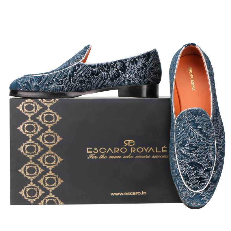 Wedlock Blue Designer Loafers - Escaro Royale