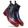 Stivali Zipper Jodhpur Boots in Blue Wine  - Escaro Royale