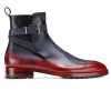 Stivali Zipper Jodhpur Boots in Blue Wine  - Escaro Royale