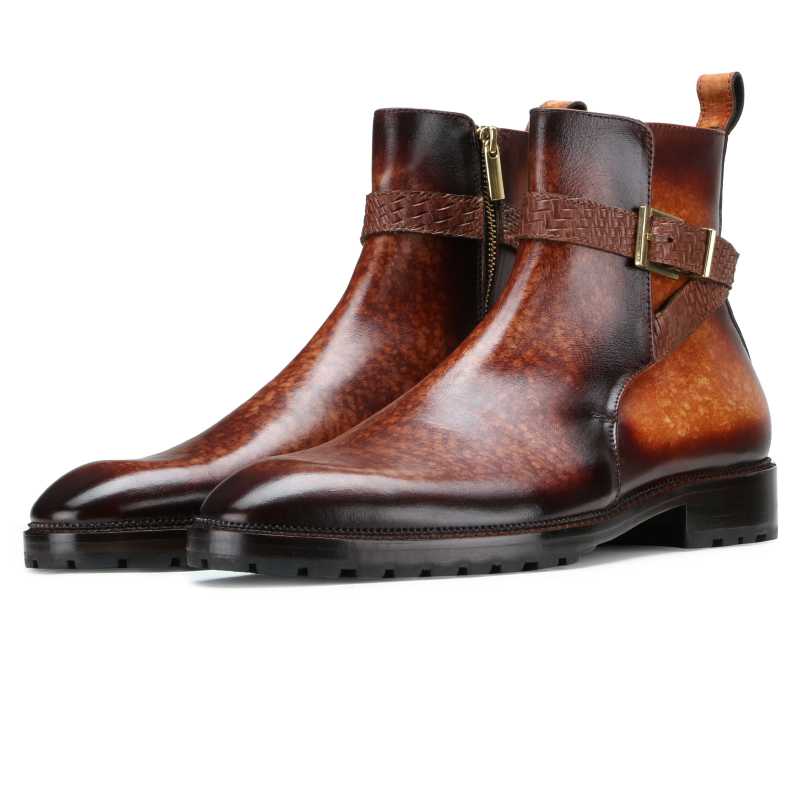 Stivali Zipper Jodhpur Boots in Brown Tan - Escaro Royale