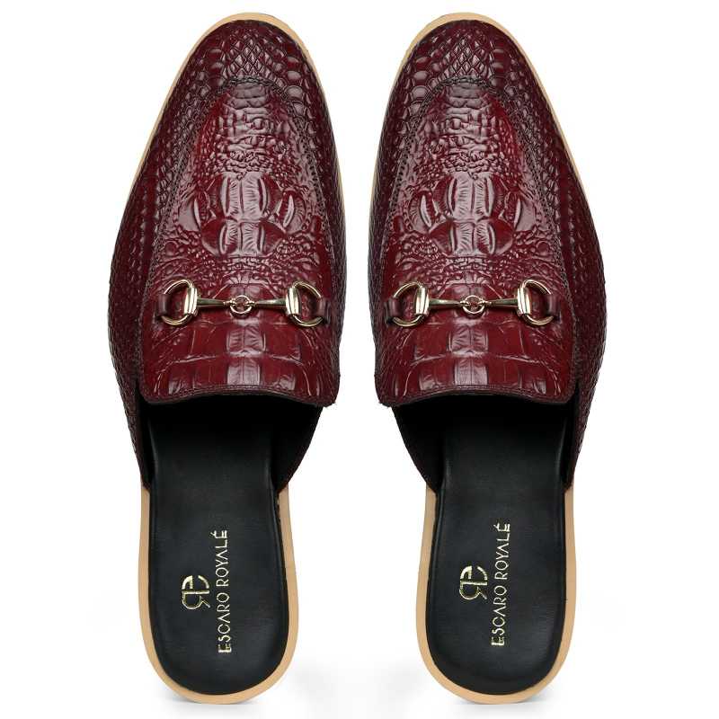 The Hale Slippers Mules Wine - Escaro Royale