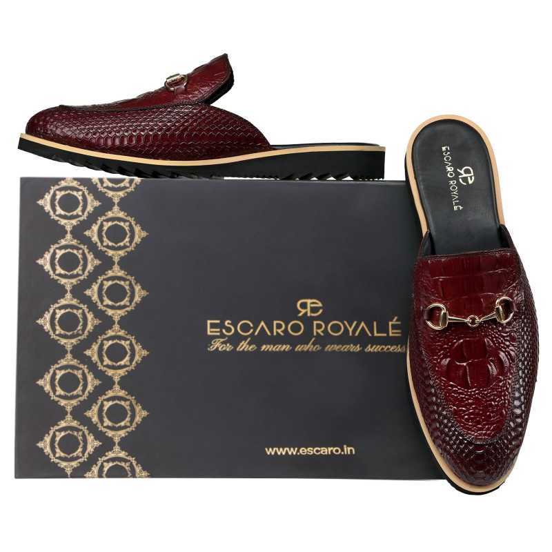 The Hale Slippers Mules Wine - Escaro Royale