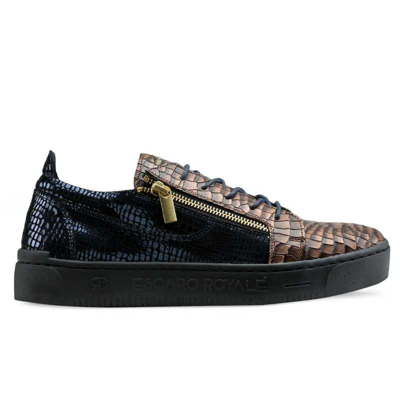 Hewitt Textured Leather Sneakers - Escaro Royale