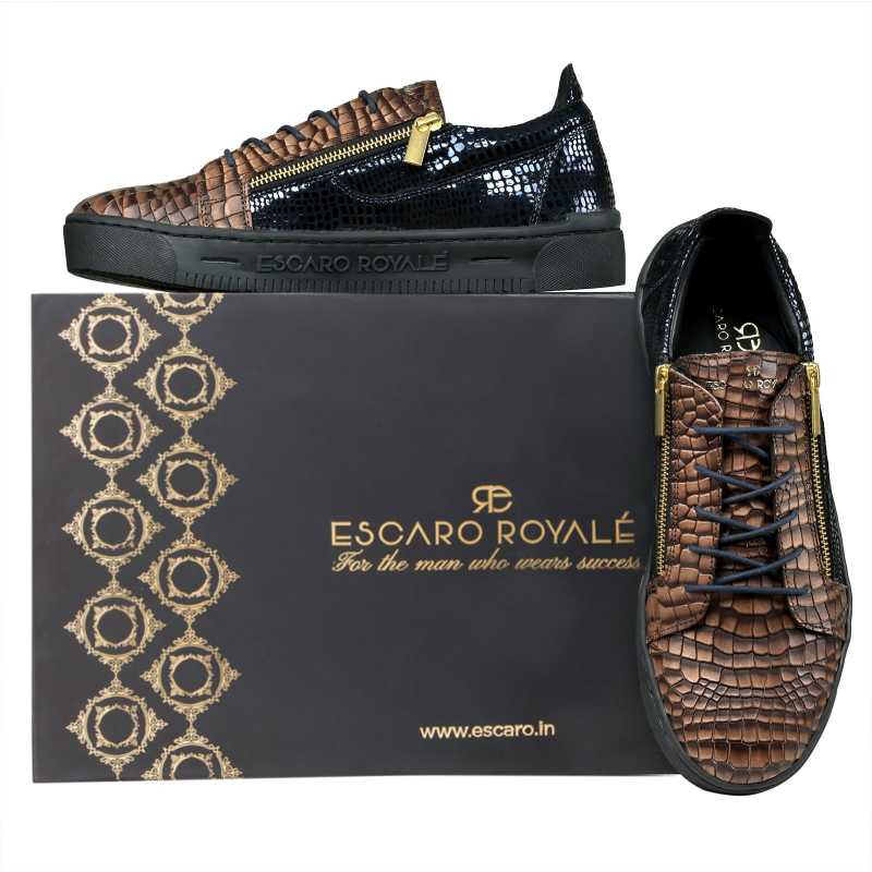 Hewitt Textured Leather Sneakers - Escaro Royale