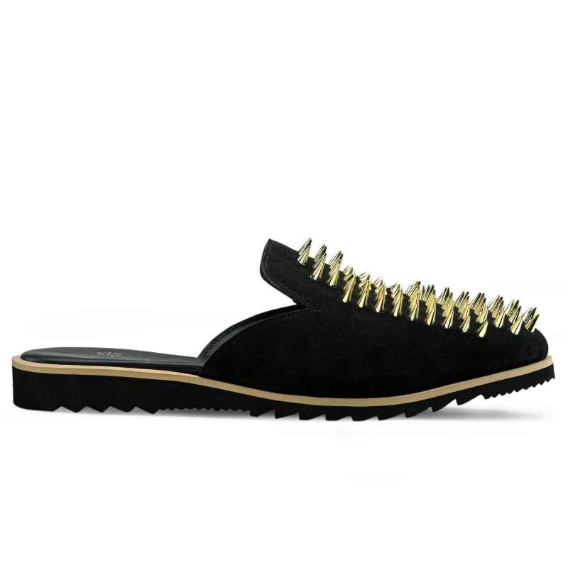 Garrett Metal Stud Slipper Mules - Escaro Royale