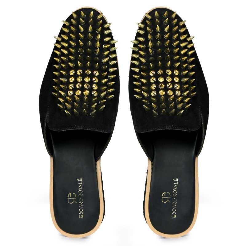 Garrett Metal Stud Slipper Mules - Escaro Royale