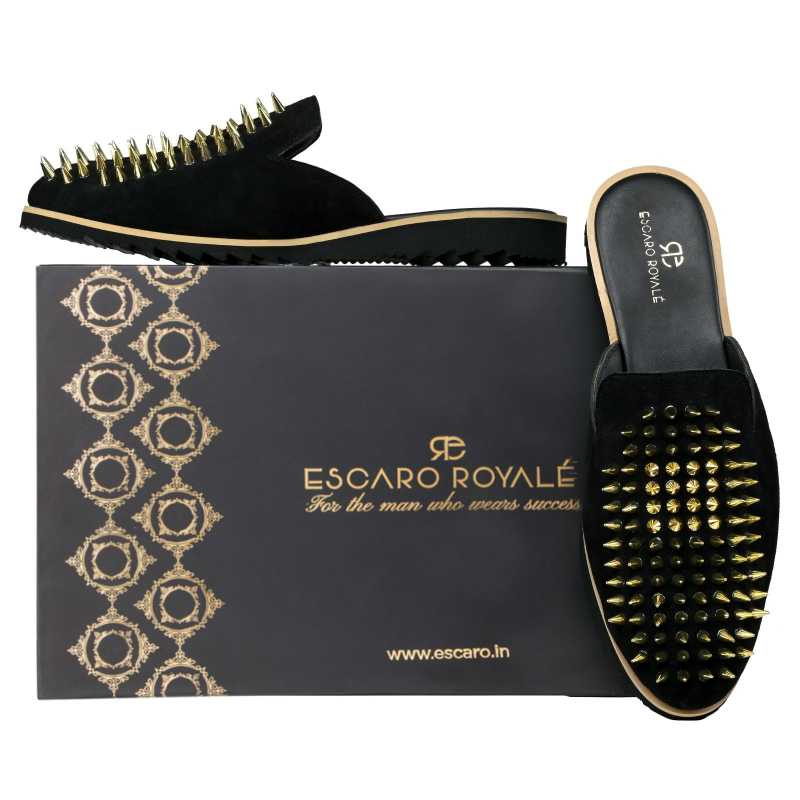 Garrett Metal Stud Slipper Mules - Escaro Royale