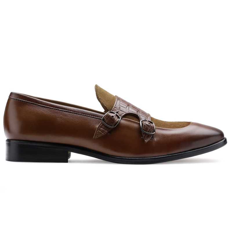 The Austin Double Monk Loafer In Tan - Escaro Royale