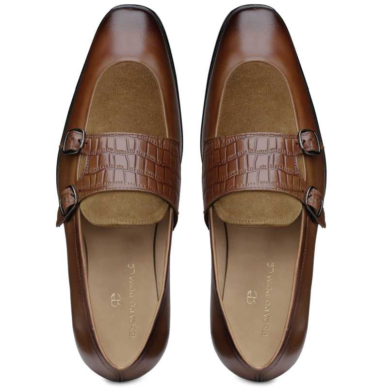 The Austin Double Monk Loafer In Tan - Escaro Royale