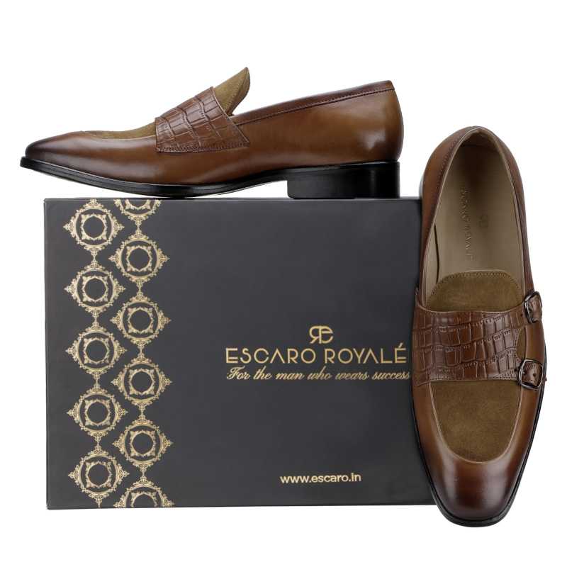 The Austin Double Monk Loafer In Tan - Escaro Royale