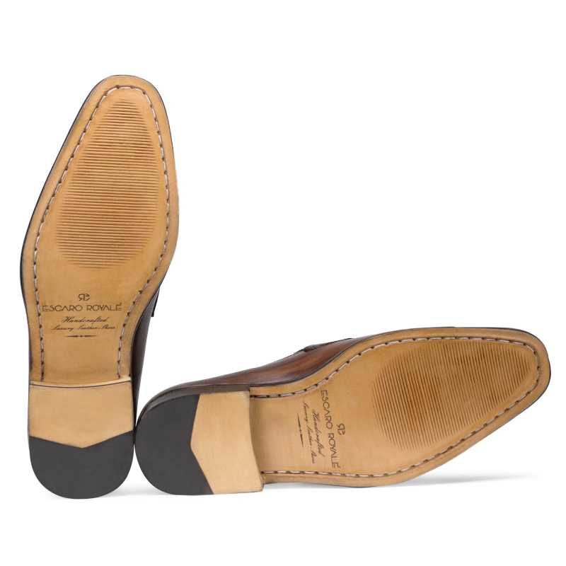 The Flint Penny Loafer In Brown - Escaro Royale