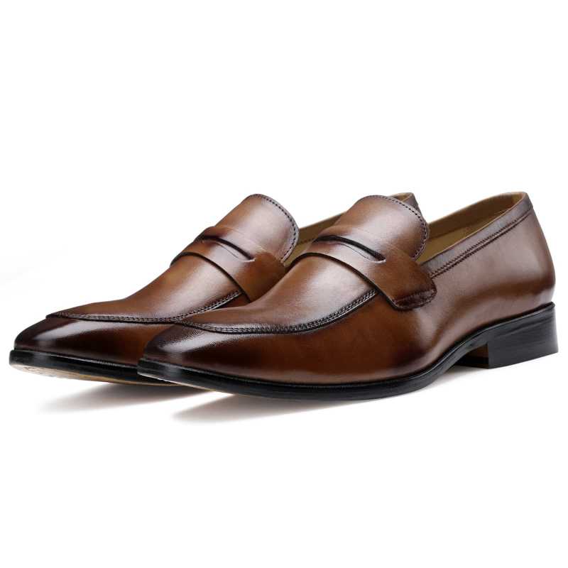 The Flint Penny Loafer In Tan - Escaro Royale