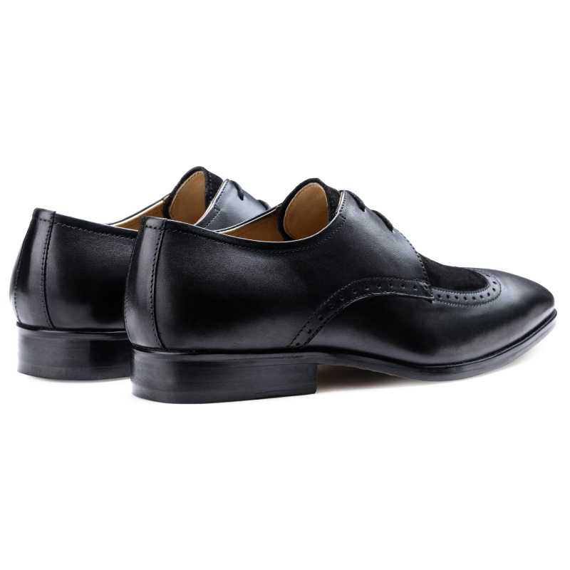 The Merlin Wingtip Derby in Black - Escaro Royale