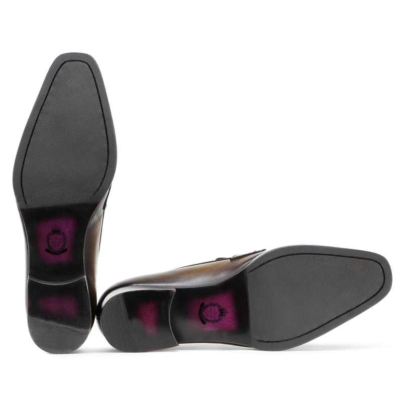 Vacili Textured Penny Loafer in Olive - Escaro Royale