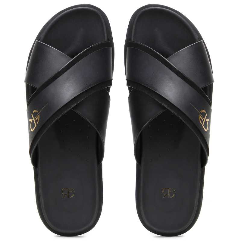 The Canberra Slippers in Black - Escaro Royale