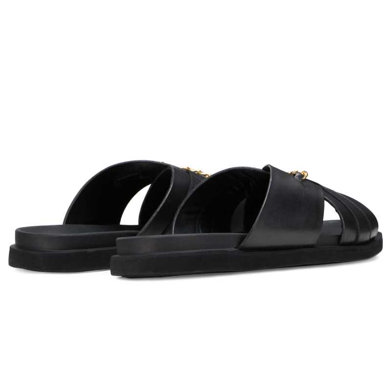 The Orchard Cross Slippers in Black - Escaro Royale