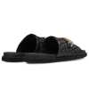 The Raffles quilted Sliders in Black - Escaro Royale