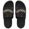 The Raffles quilted Sliders in Black - Escaro Royale