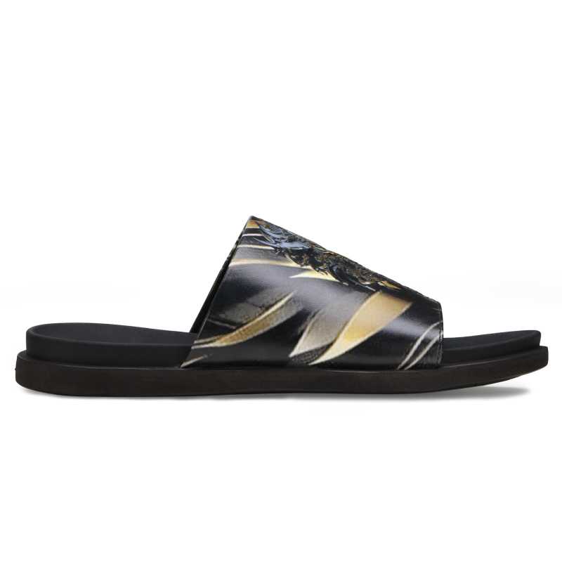 The Outram Printed Slippers in  Grey - Escaro Royale