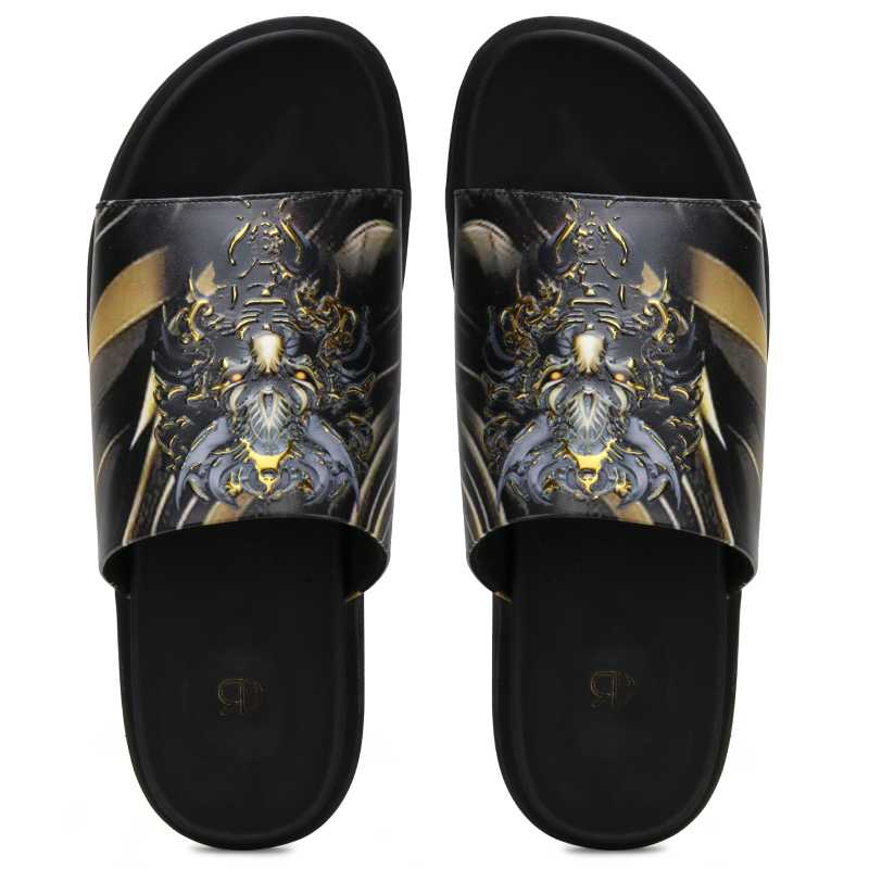 The Outram Printed Slippers in  Grey - Escaro Royale