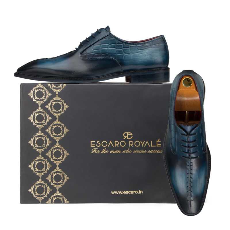 Blue Designer Oxford - Escaro Royale
