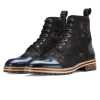 Jose Printed Laceup Boots - Black Blue - Escaro Royale