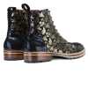 Jose Printed Laceup Boots - Blue Gold - Escaro Royale