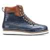 Noa Textured Hiker Style Laceup Boots - Blue - Escaro Royale
