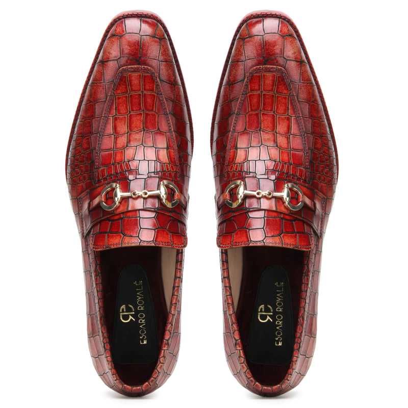 Brig Textured Horsebit Slipons - Brown - Escaro Royale