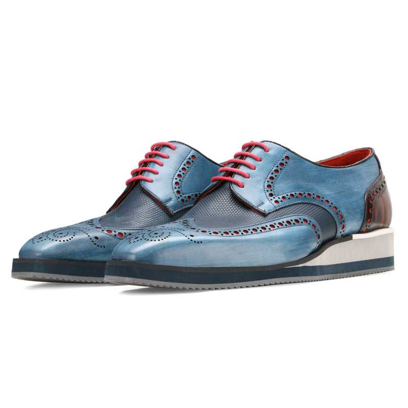 Saxton Wingtip Brogues  with EVA Sole - Blue - Escaro Royale