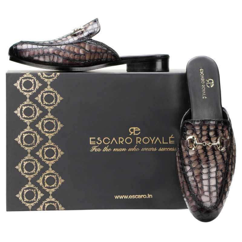 Tanguy Slippers Mules Grey - Escaro Royale
