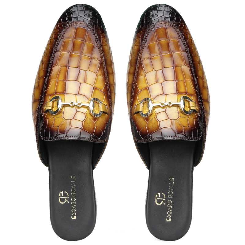 Tanguy Slippers Mules Tan - Escaro Royale