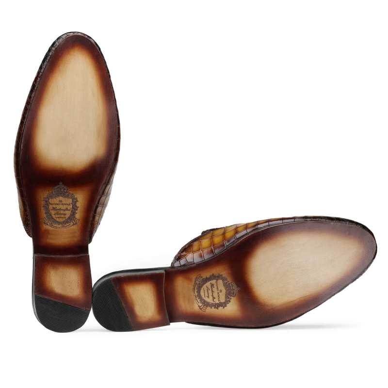 Tanguy Slippers Mules Tan - Escaro Royale