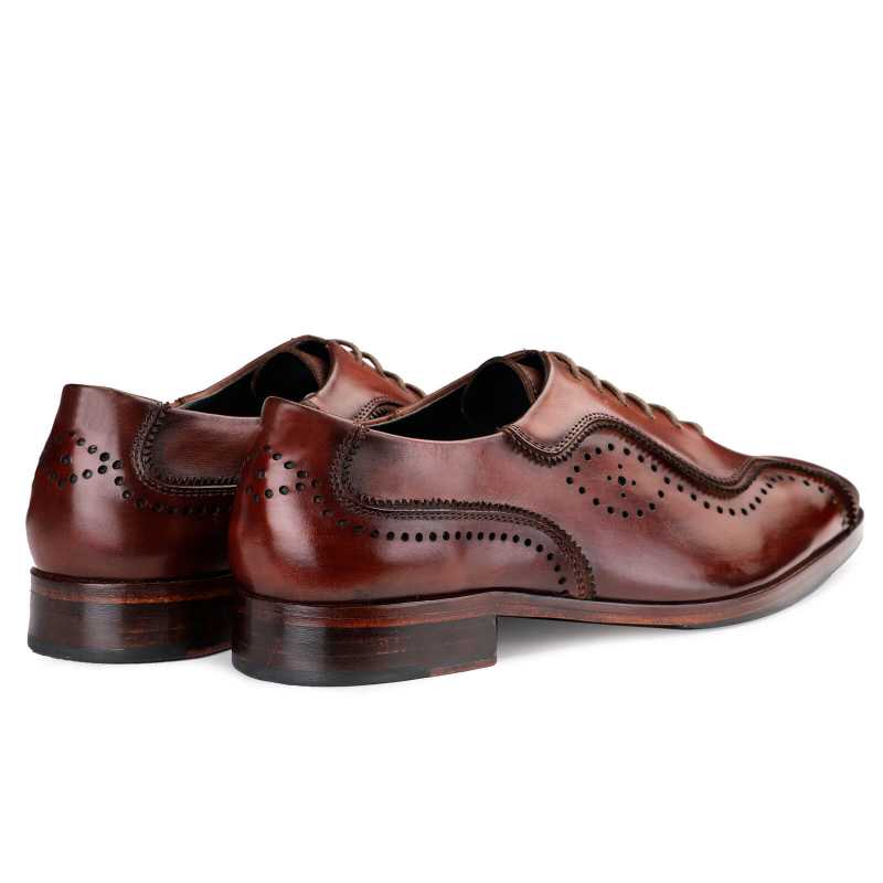 Earl Patina Oxford Shoes in Wine - Escaro Royale