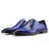 Baron Patina Derby Shoes Blue - Escaro Royale