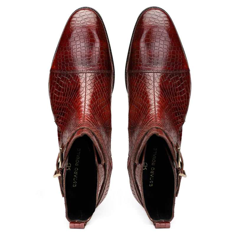 Jodhpur Boot in Patina Scales Wine - Escaro Royale