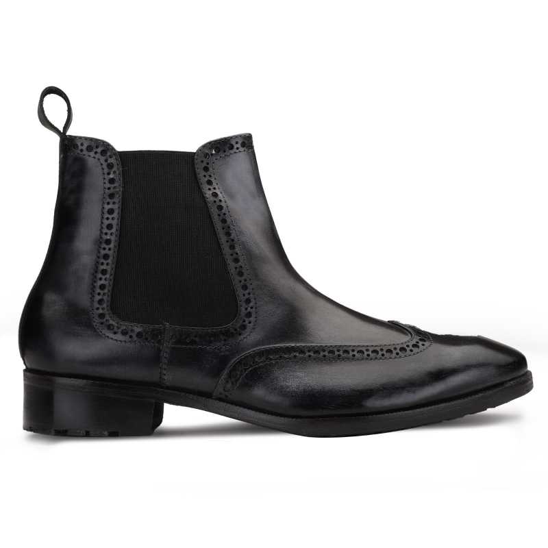 Regal Wingtip Chelsea Boots in Black - Escaro Royale