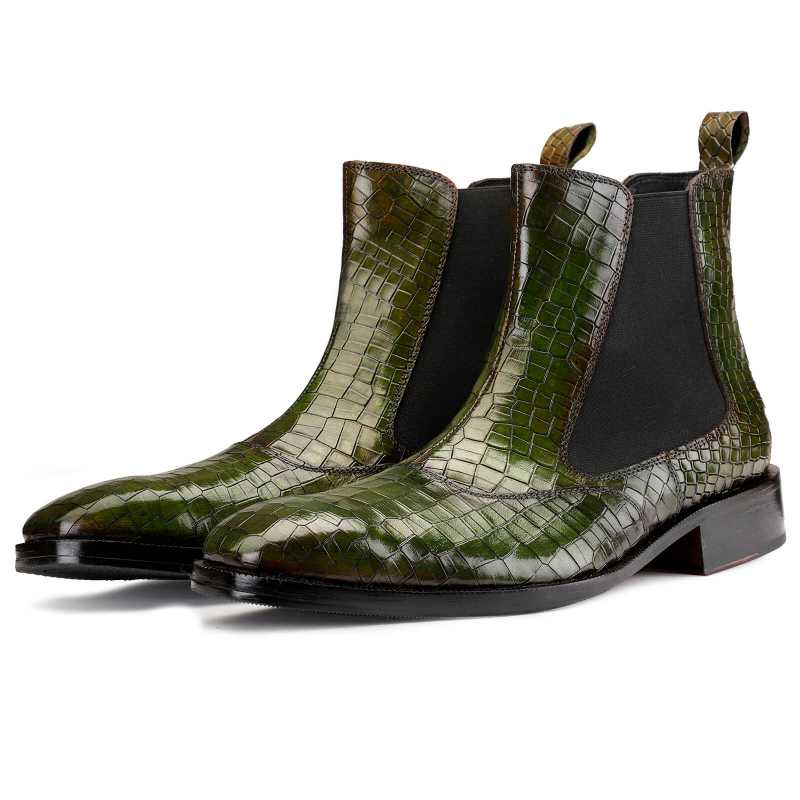 Regal Patina Chelsea Boots - Green - Escaro Royale