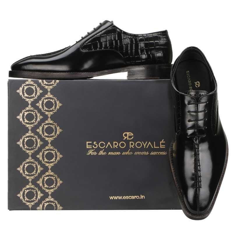 Tony Black Midsplit Oxford Shoes - Escaro Royale